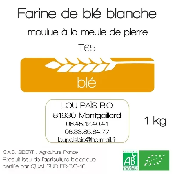 Étiquette Farine de blé T65 — Lou Païs Bio