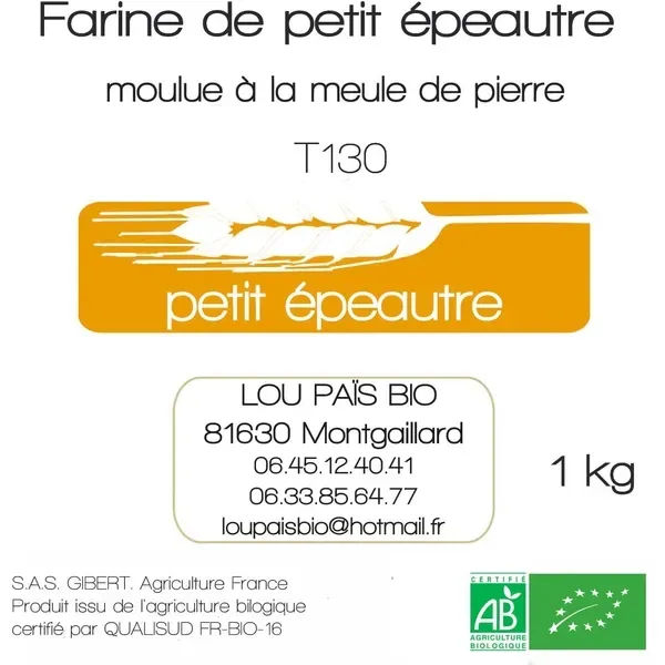 Étiquette Farine de petit épeautre — Lou Païs Bio