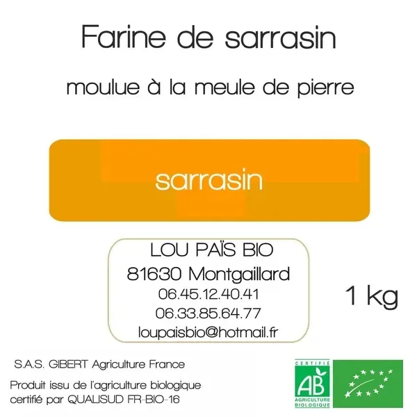 Étiquette Farine de sarrasin — Lou Païs Bio