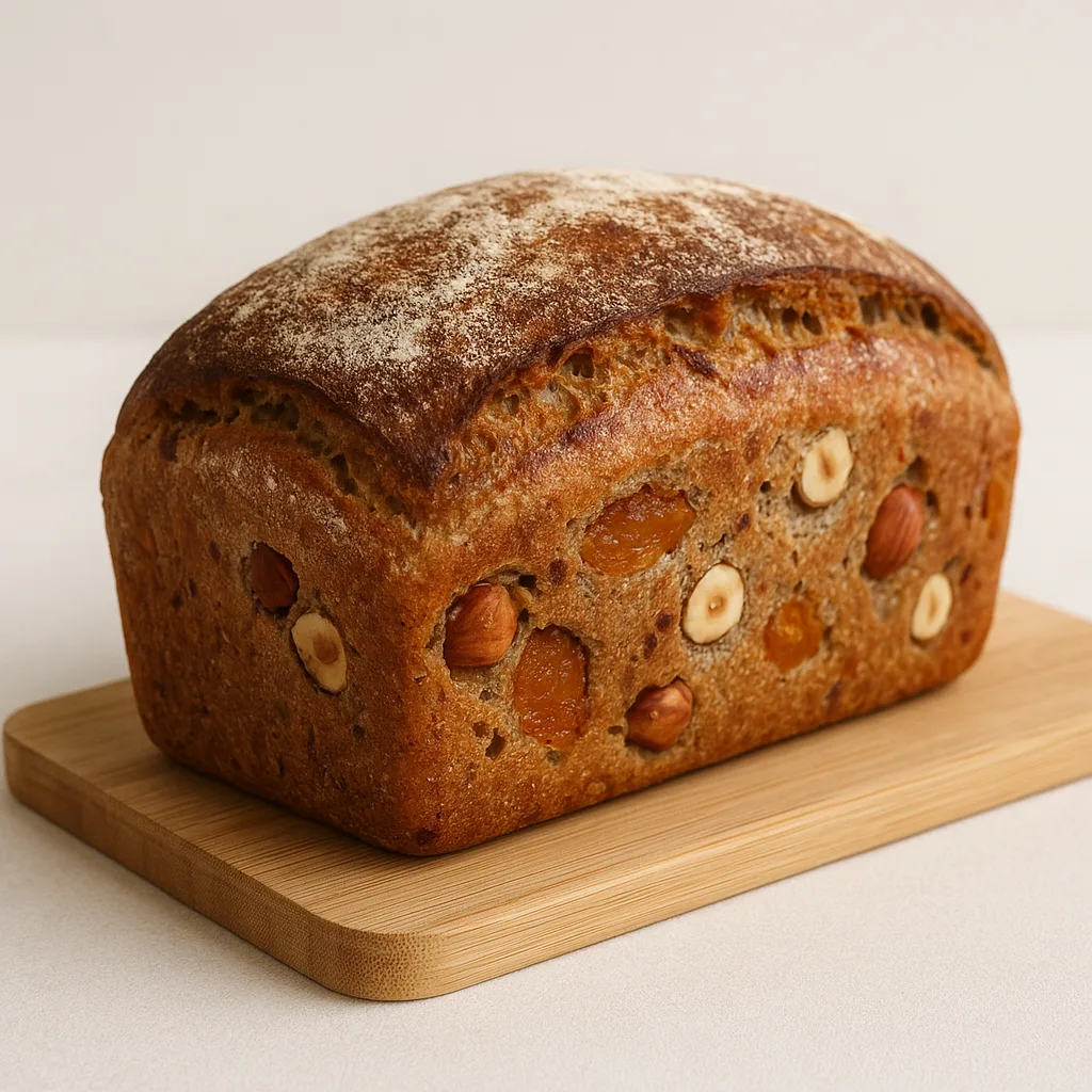 Pain de petit-épeautre aux abricots et noisettes